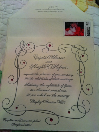 Illustration for article titled Hugh Hefner & Crystal Harris Share Their Wedding Invitation With The Internet